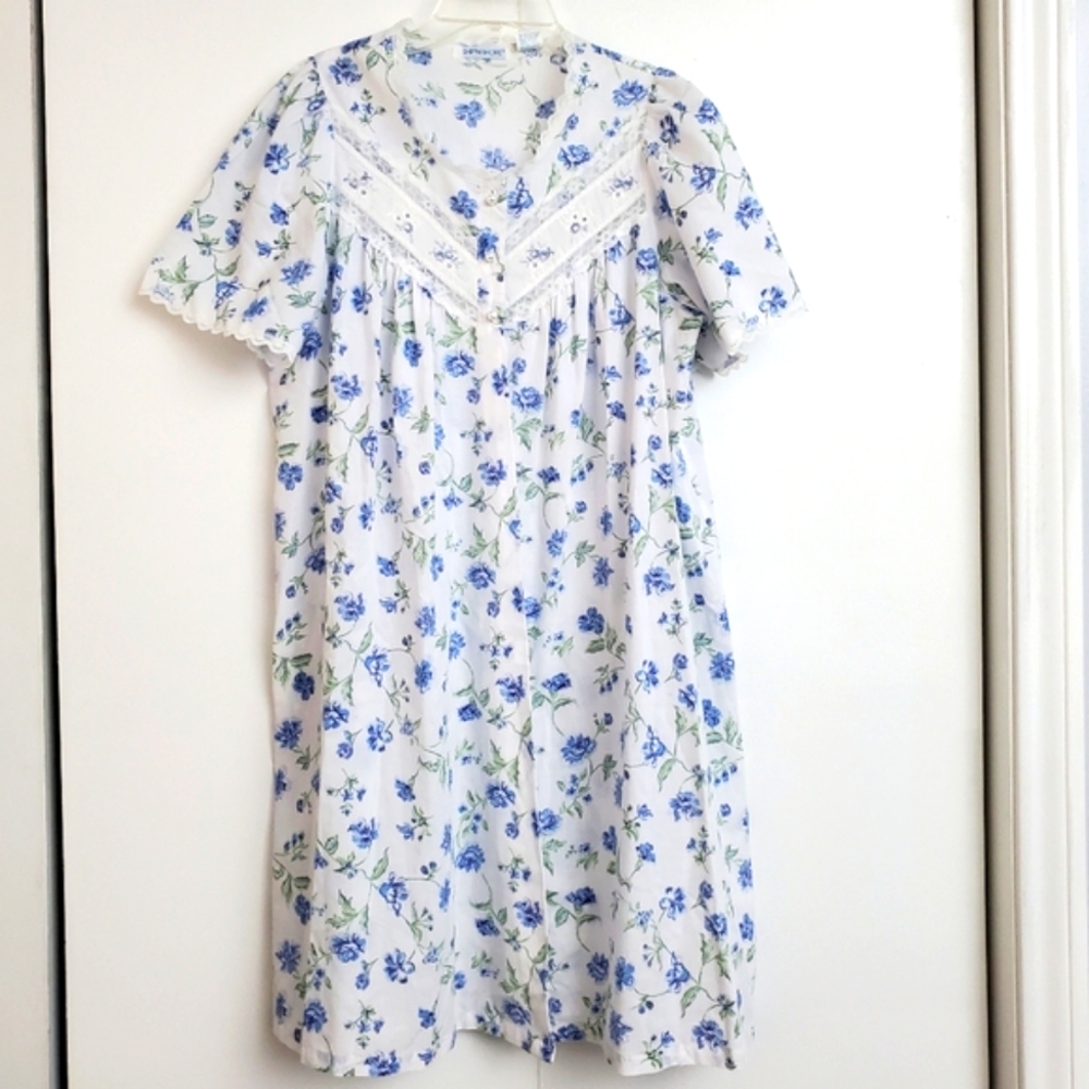 Ship'n Shore Vtg Sleeveless Ruffle Traditional Nightgown & Robe Set Sz Sm - Picture 8 of 16